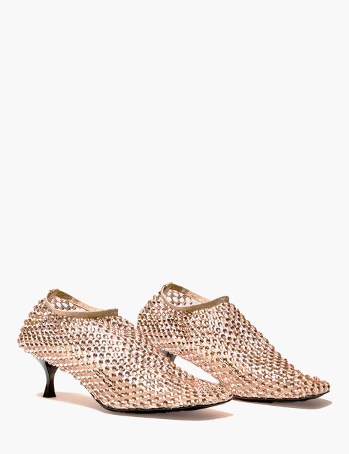 Scarpa con tacco Jewels All Over Strass sabbia