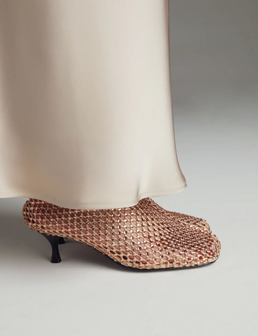 Scarpa con tacco Jewels All Over Strass sabbia