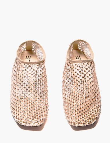Scarpa con tacco Jewels All Over Strass sabbia