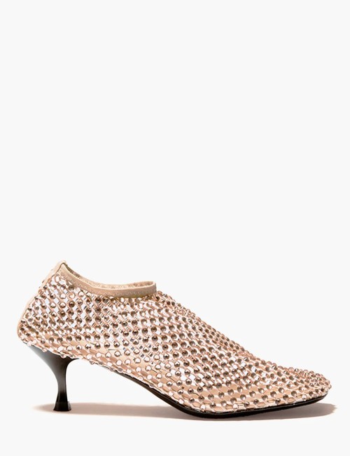 Scarpa con tacco Jewels All Over Strass sabbia