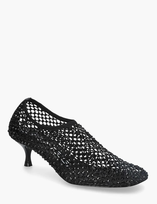 Scarpa con tacco Jewels All Over Strass nera