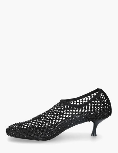 Scarpa con tacco Jewels All Over Strass nera