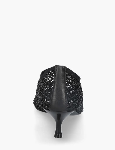 Scarpa con tacco Jewels All Over Strass nera