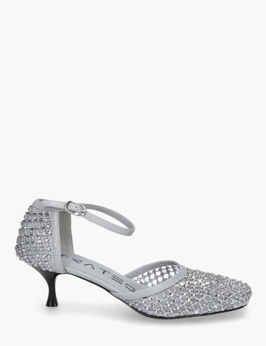 Décolleté Shiny All Over Strass grigia