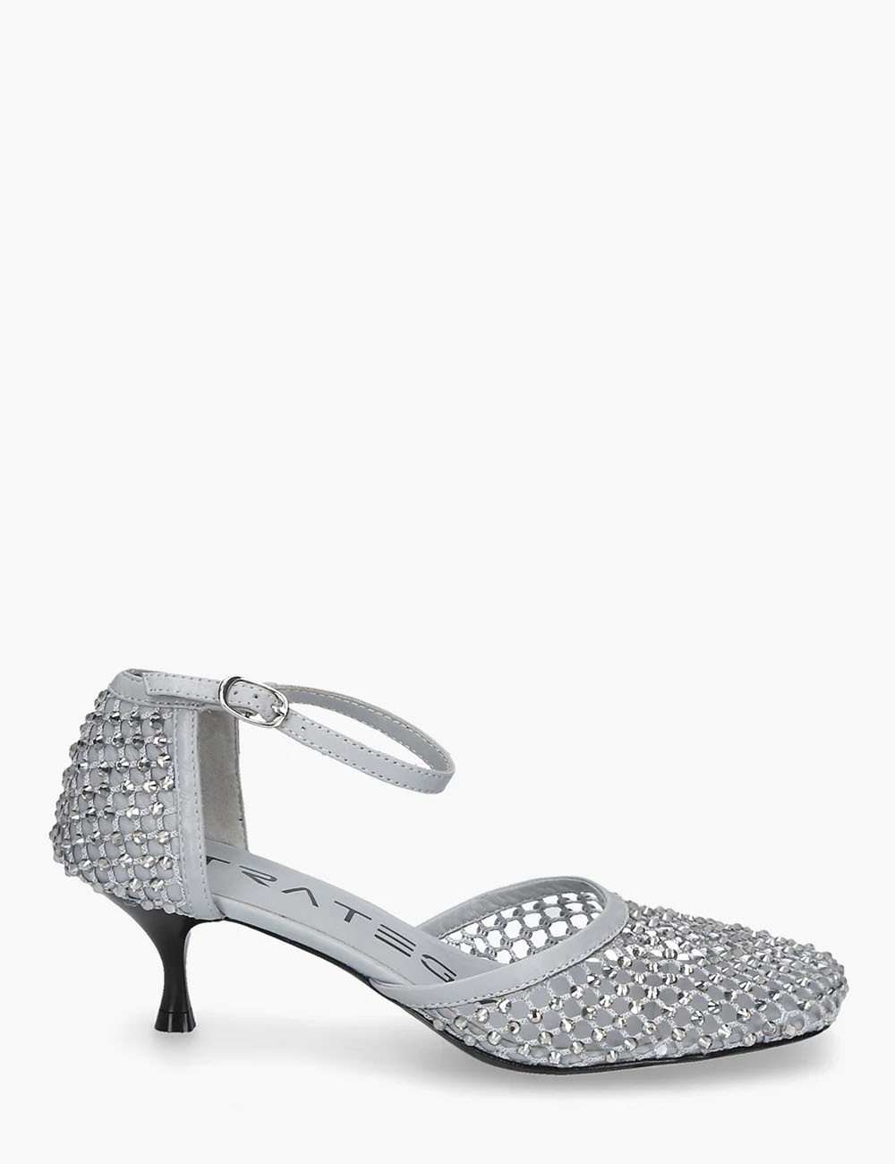Décolleté Shiny All Over Strass grigia