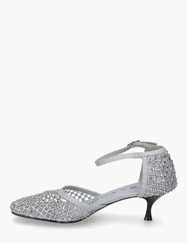 Décolleté Shiny All Over Strass grigia
