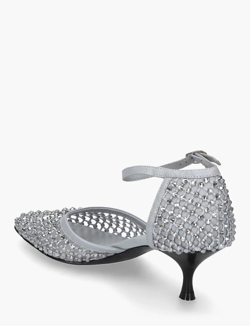 Décolleté Shiny All Over Strass grigia