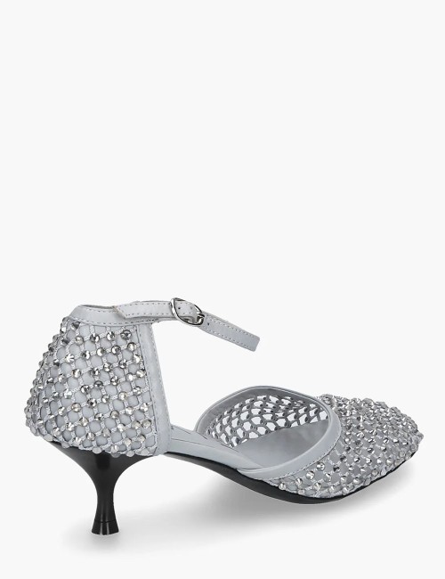 Décolleté Shiny All Over Strass grigia