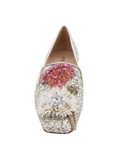 SLINGBACK GLITTER ORO BIANCO