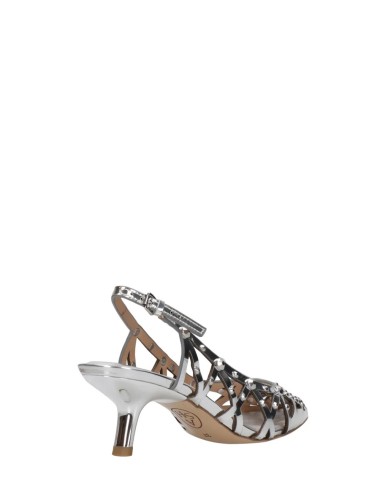 Slingback BIZARRE con borchie specchio argento