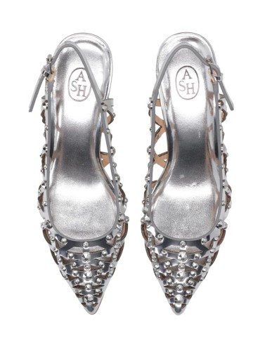 Slingback BIZARRE con borchie specchio argento