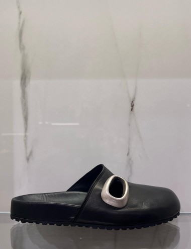 Mules in nappa neri
