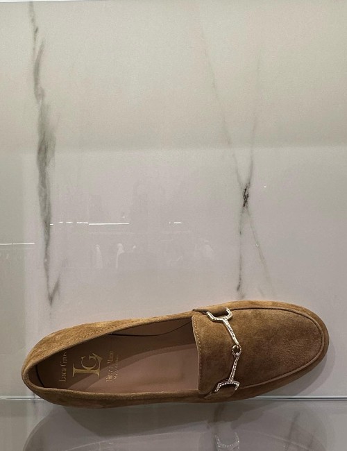Mocassino scamosciato cammello