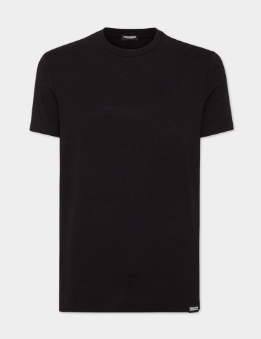 T-shirt con logo ricamato nera