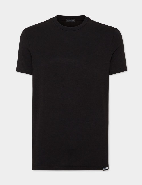 T-shirt con logo ricamato nera