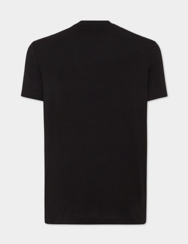 T-shirt con logo ricamato nera