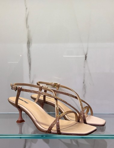 Sandalo con tacco LIBERTY HEEL SANDALS 55 nude