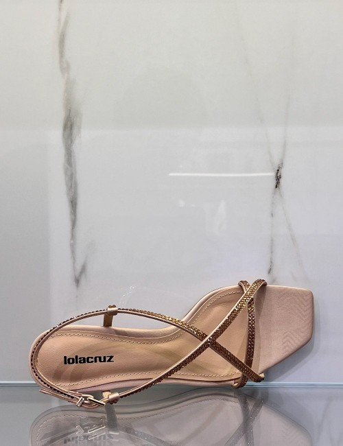 Sandalo con tacco LIBERTY HEEL SANDALS 55 nude
