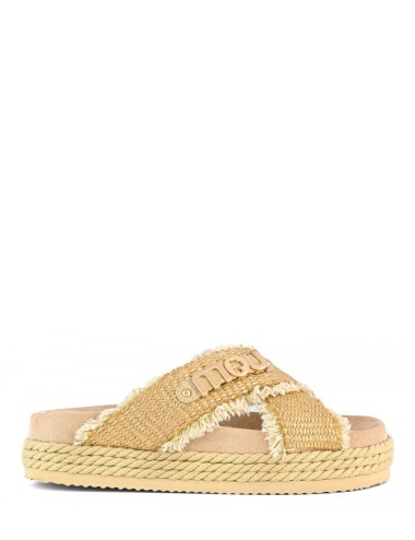 Criss-cross rope raffia sandal