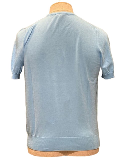 ORGANIC COTTON KNIT T-SHIRT LIGHT BLUE