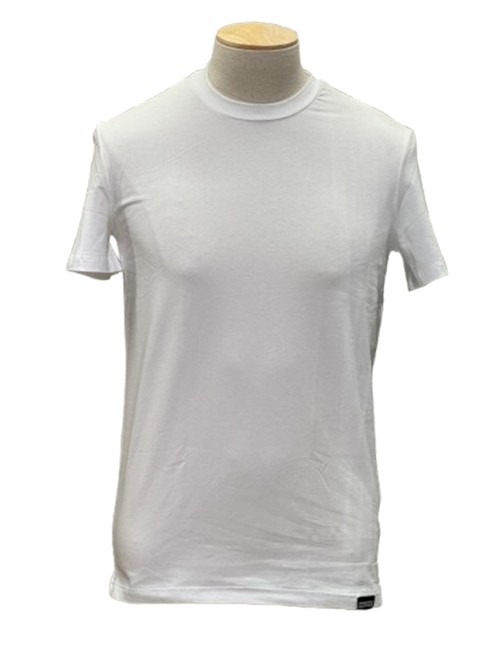 T-shirt con logo ricamato bianca