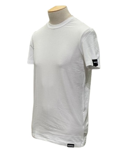 T-shirt con logo ricamato bianca