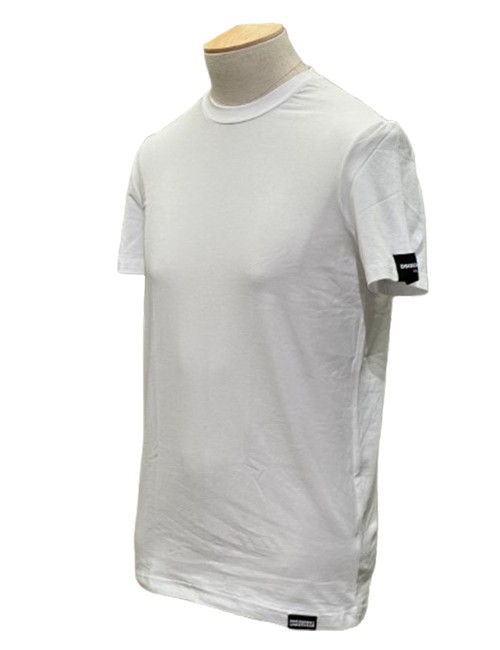 T-shirt con logo ricamato bianca