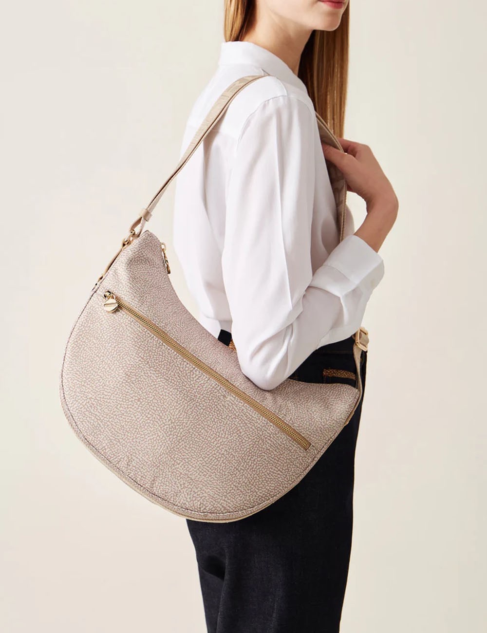 BORSA HOBO LUNA BAG MIDDLE SABBIA