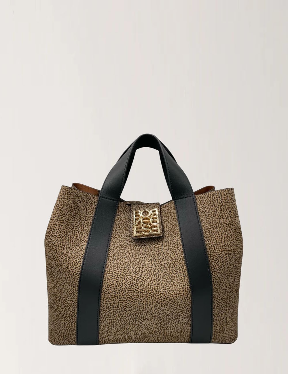 BORSA SHOPPER MEDIUM OP NATURALE/NERO