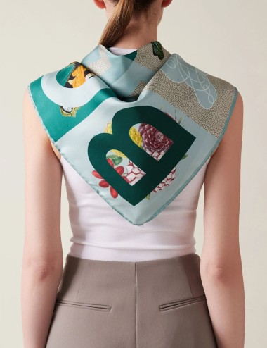 FOULARD DI SETA FOREST/MARINE/KAKI