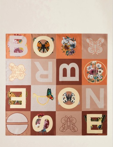 FOULARD DI SETA TANGERINE/COCONUT/SABBIA