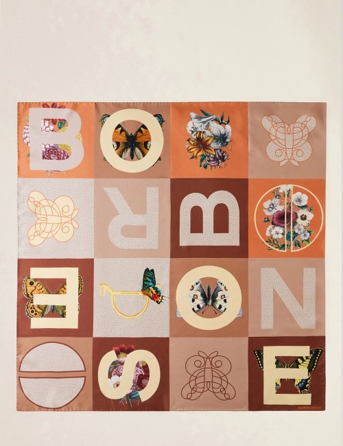 FOULARD DI SETA TANGERINE/COCONUT/SABBIA