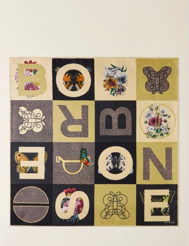 FOULARD DI SETA ZENZERO/NERO/OP NATURALE