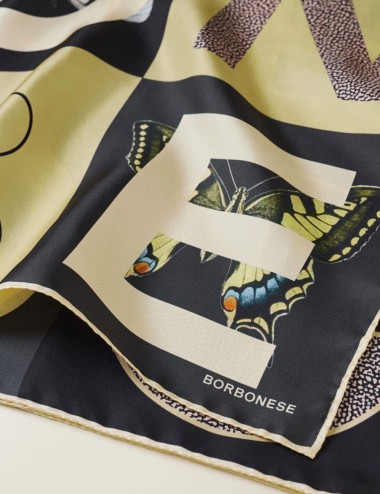 FOULARD DI SETA ZENZERO/NERO/OP NATURALE