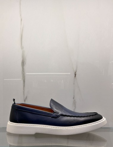 Mocassino da barca blu