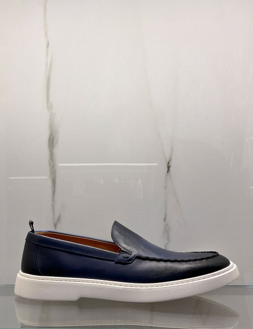 Mocassino da barca blu
