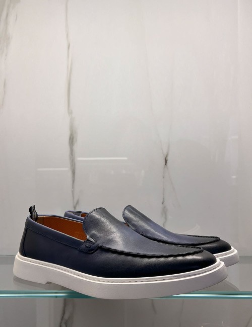 Mocassino da barca blu
