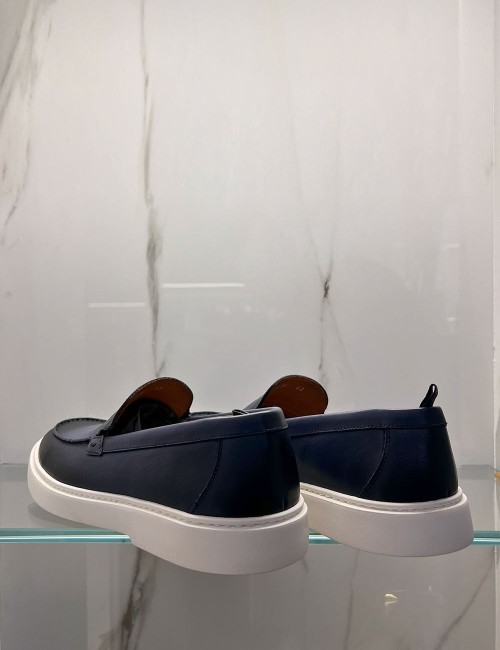Mocassino da barca blu