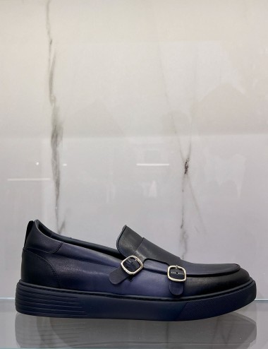Mocassino con fibbie blue