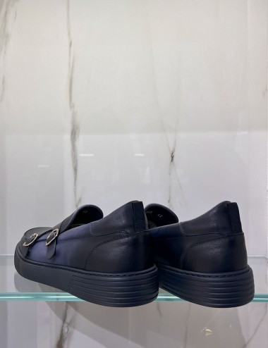 Mocassino con fibbie blue