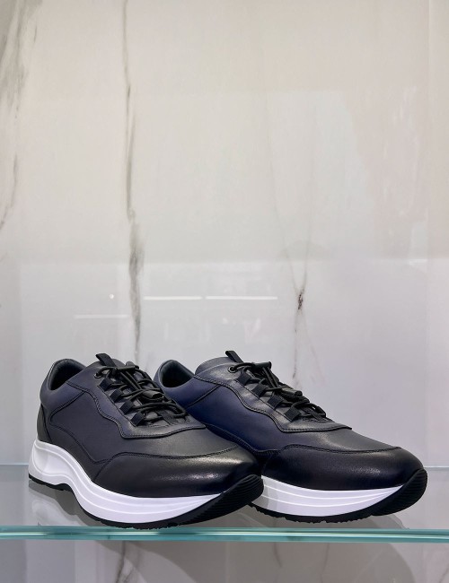 Sneakers in pelle blu