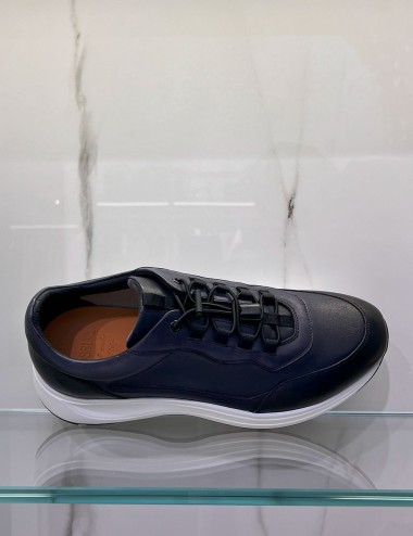 Sneakers in pelle blu