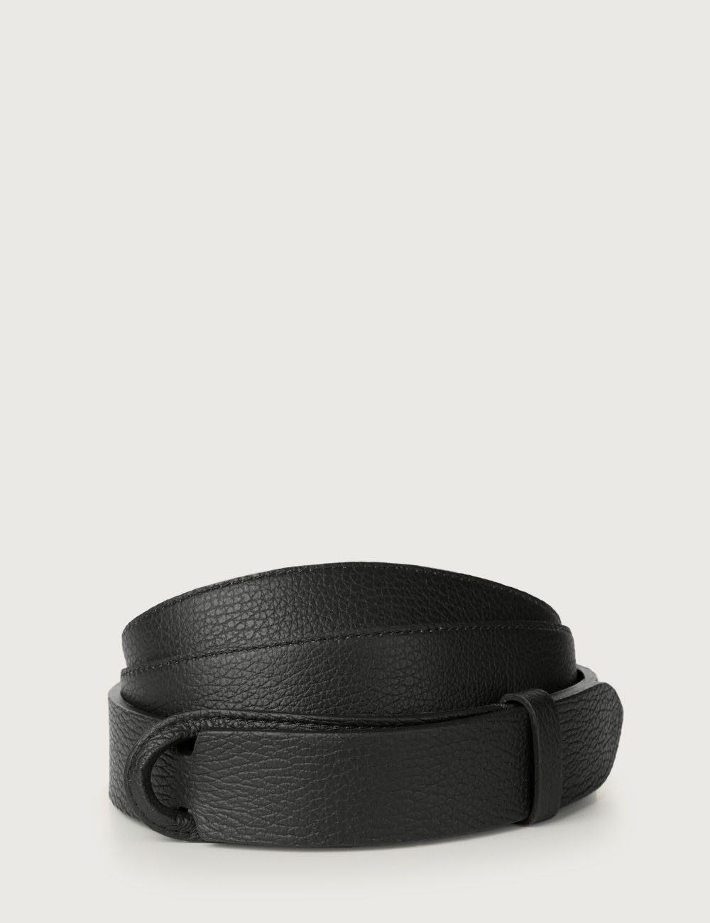 Micron leather Nobuckle belt black
