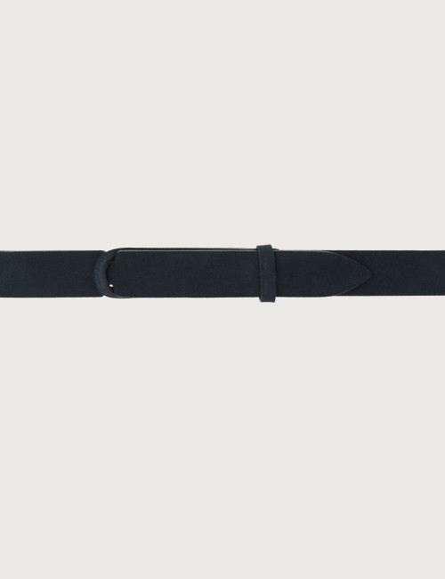 Suede Nobuckle belt blue