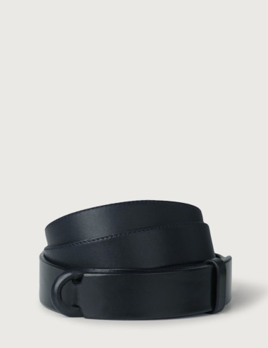 Bull leather Nobuckle belt blue