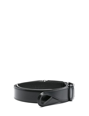 Calf leather Nobuckle belt black