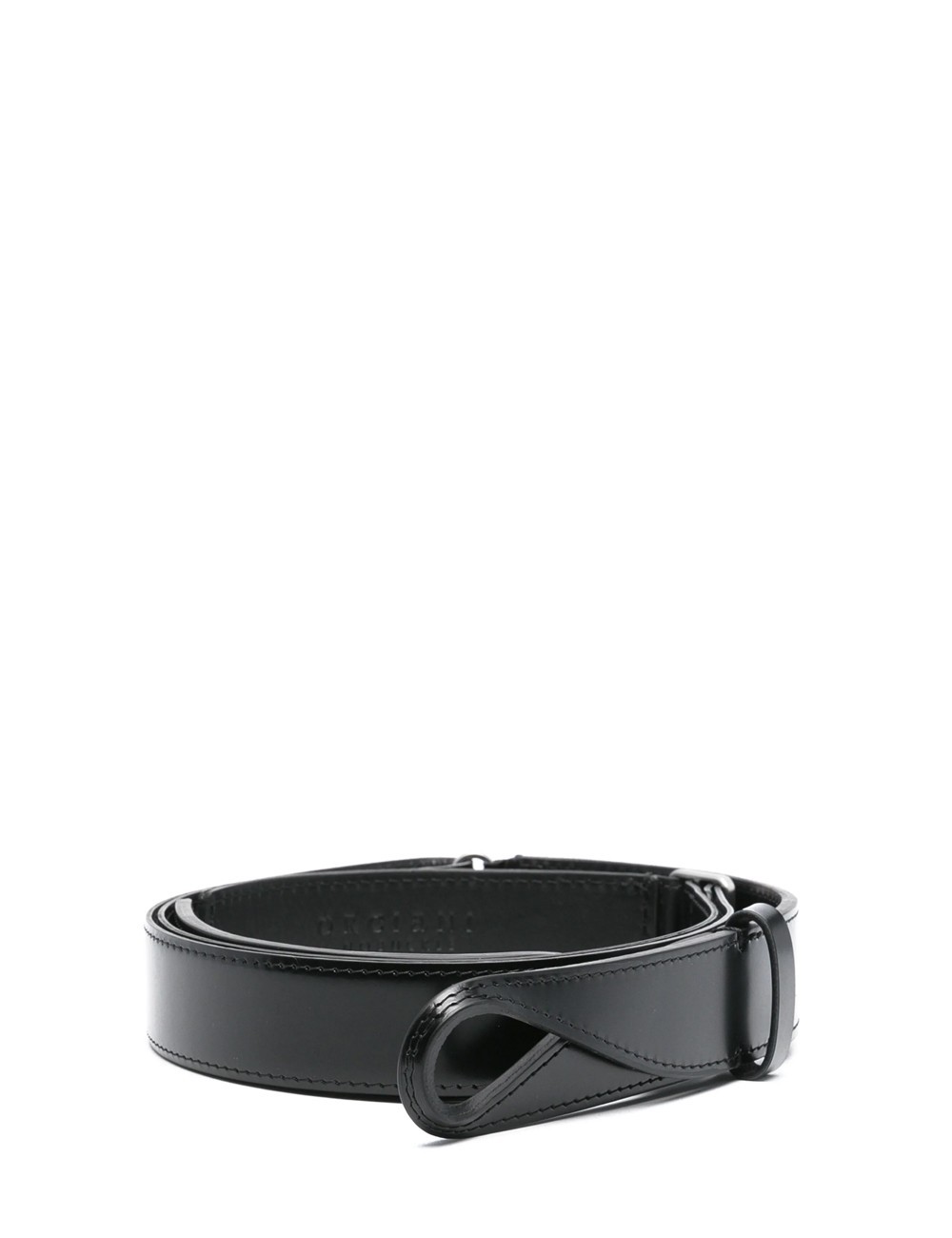 Calf leather Nobuckle belt black