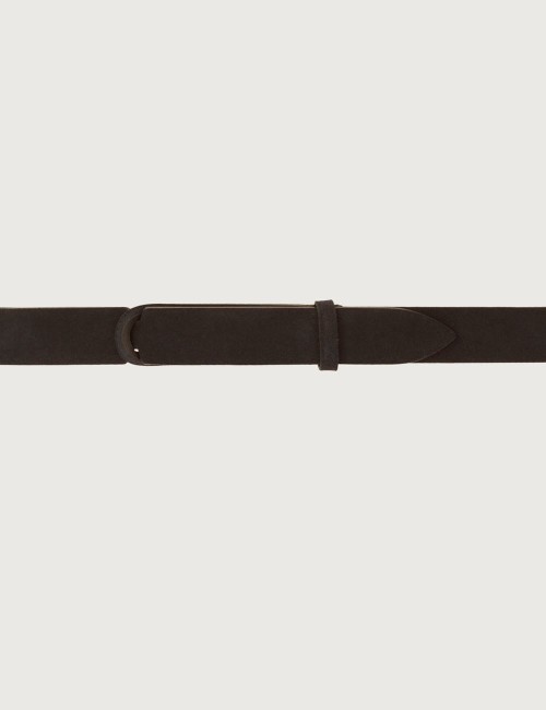 Cintura Nobuckle Suede in camoscio testa di moro