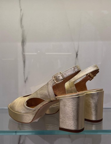 Sandali con plateau platino