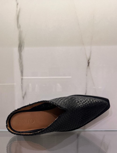 Sabot texano intrecciato nero